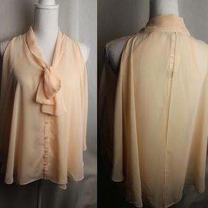 Proposed to Me Peach Pussy Bow Blouse - NWT